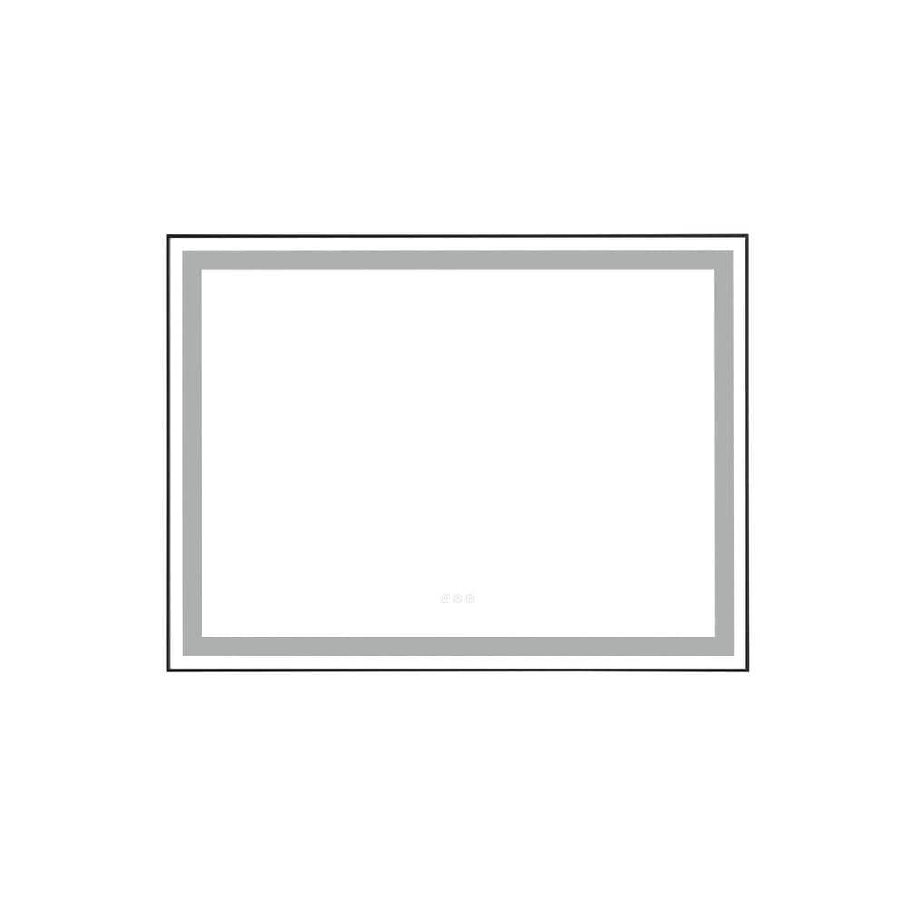 WELLFOR 48 in. W x 36 in. H Rectangular Aluminum Framed AntiFog