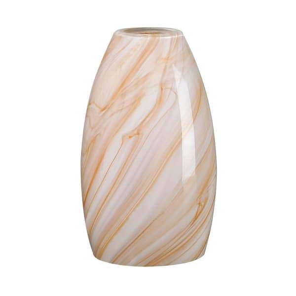 7.64 in. Multicolored Champagne Marble Pattern Glass Drum Pendant Light Shade with 1.65 in. Lip Fitter (Not Included）