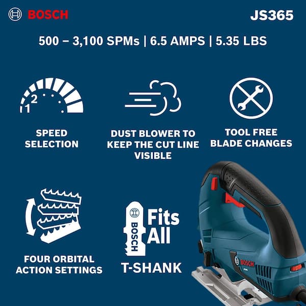 Bosch 6.5 Amp Corded Variable Speed Top-Handle Jig Saw Kit