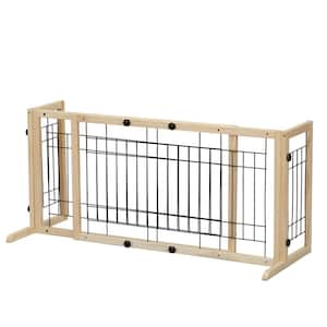 Coziwow 38 In. To 71 In. W Adjustable Pet Gate, Solid Wood Dog Fence 