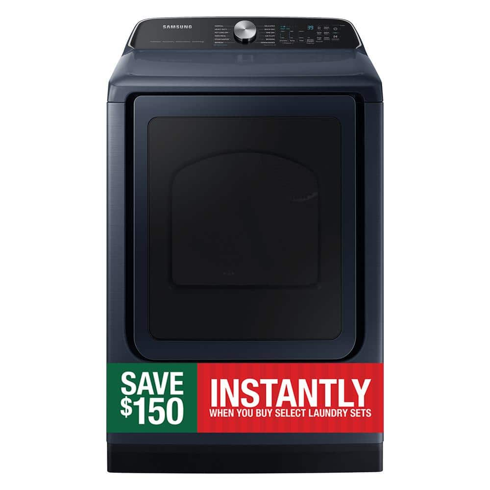 Samsung 7.4 cu. ft. Smart Vented Gas Dryer with Pet Care Dry and Steam Sanitize+ in Brushed Navy blue