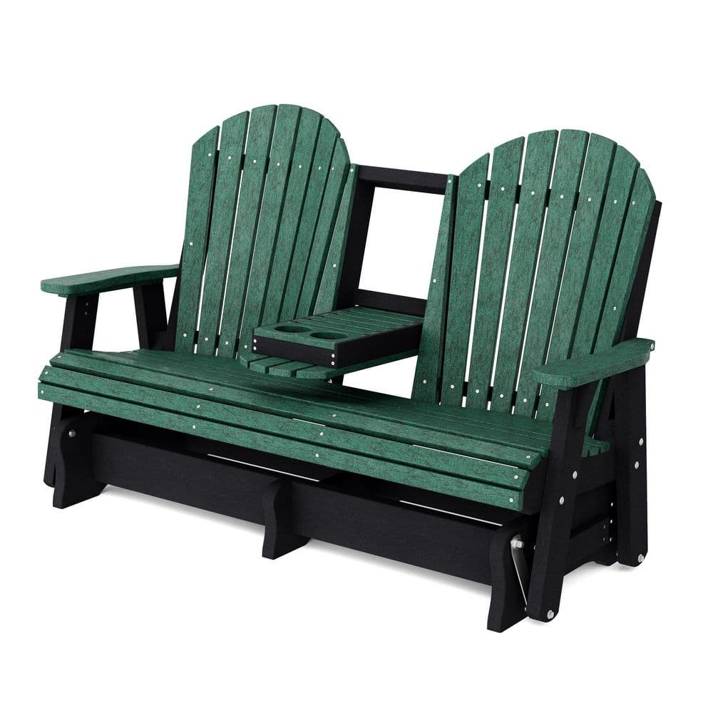 Heritage 2-Person Turf Green and Black HDPE Plastic Outdoor 5 ft. Glider with Console price history on PriceWatchPro