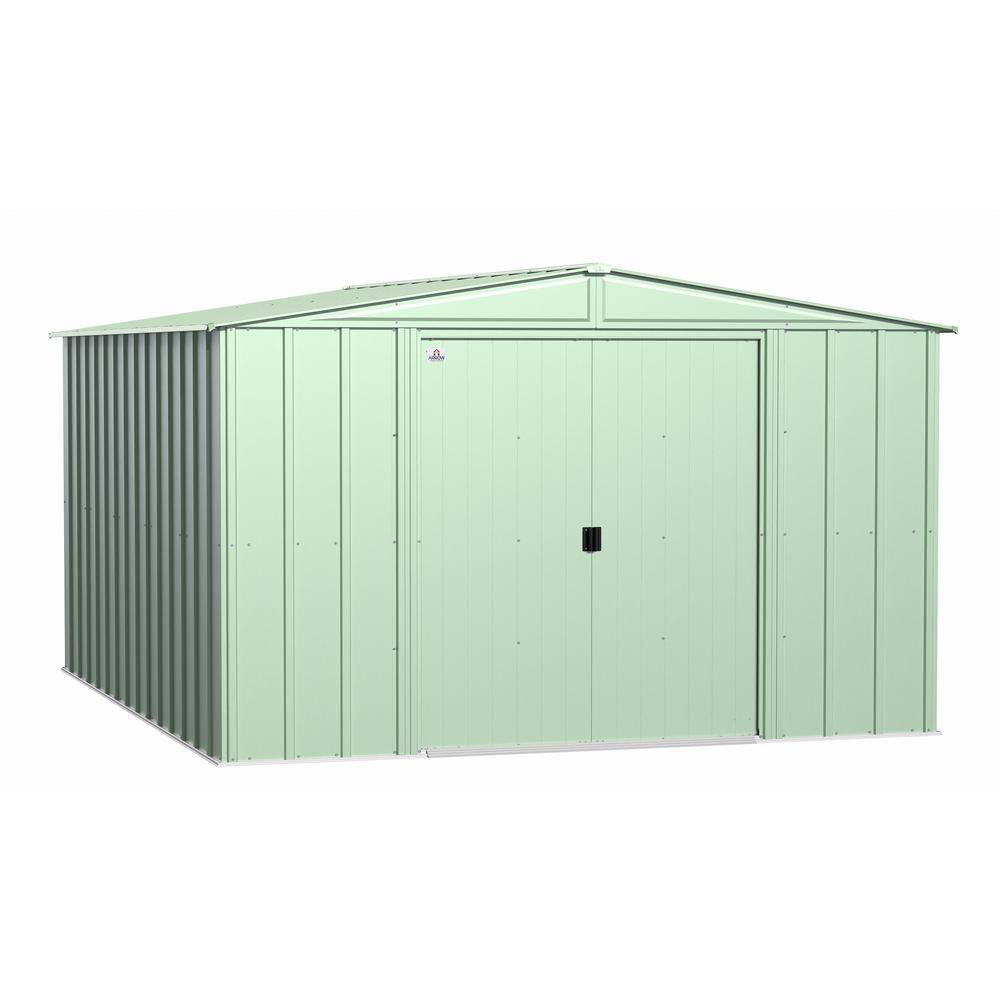 Arrow Classic 10 ft. W x 12 ft. D Sage Green Metal Shed (115 sq. ft ...