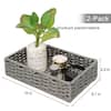 Dracelo Brown Bathroom Storage Organizer Tray Toilet Paper Storage Basket, Towel Bread Baskets for Kitchen Organizing