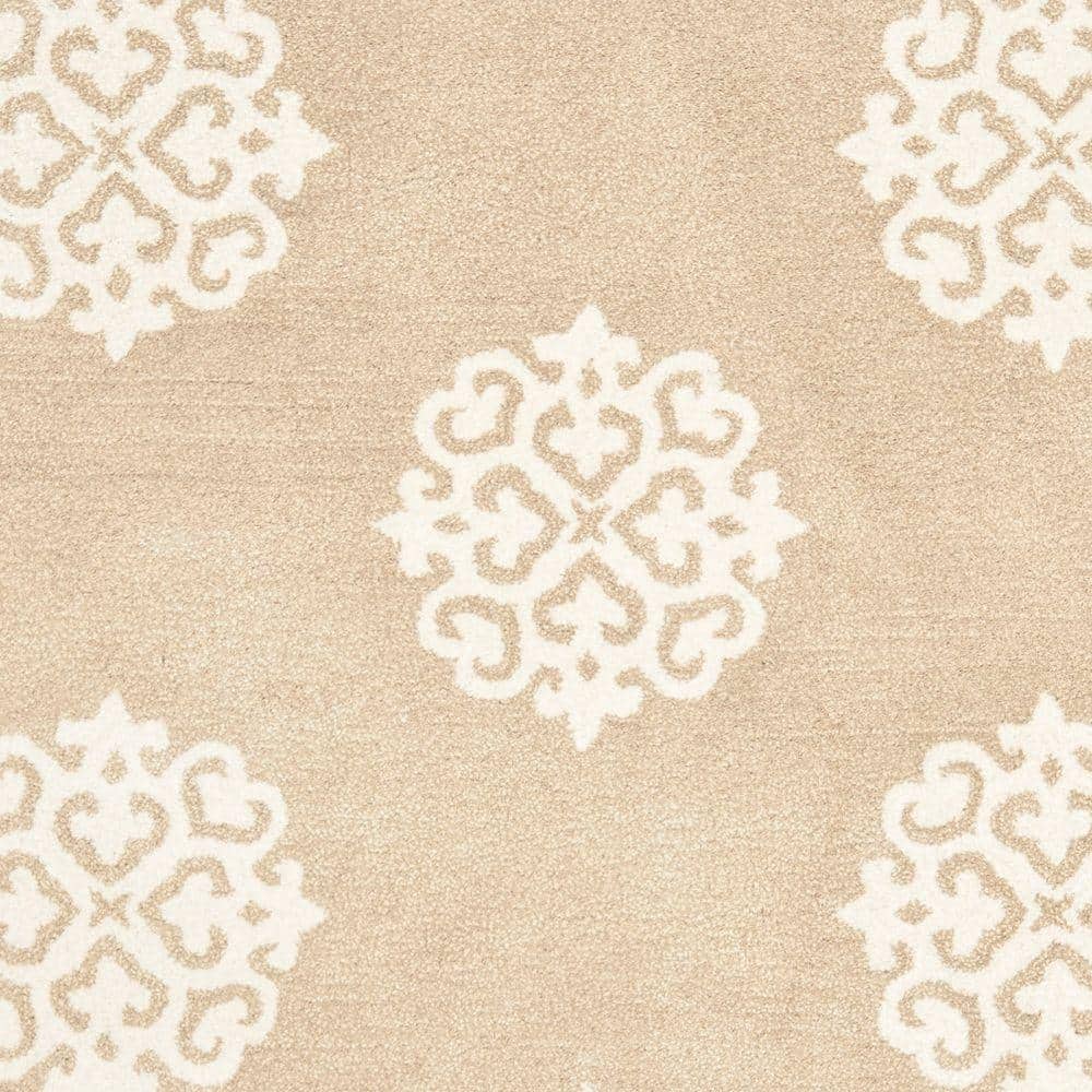 Beige and Ivory 6' x 9' Hand-Tufted Wool and Viscose Area Rug