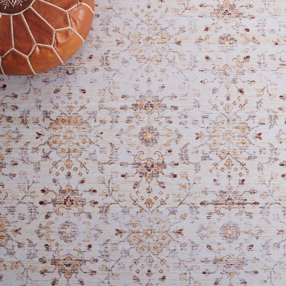 Tucson 8' x 10' Beige and Gold Hand-knotted Synthetic Rug