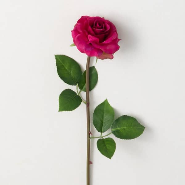 SULLIVANS 19 .5" Artificial Fuchsia Real Touch Rose