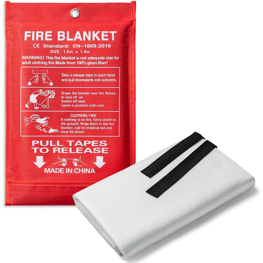 39.4 in. x 39.4 in. Emergency Fire Blanket for Home and Kitchen-Fiberglass 