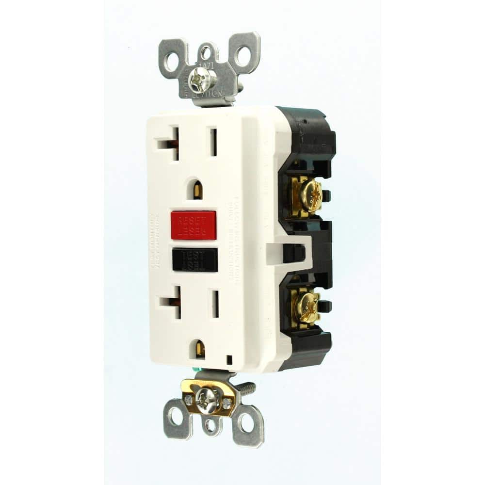 White Tamper Resistant GFCI Outlet with Indicator Light