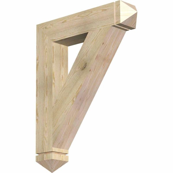 Ekena Millwork 6 in. x 40 in. x 32 in. Douglas Fir Traditional Arts and Crafts Rough Sawn Bracket