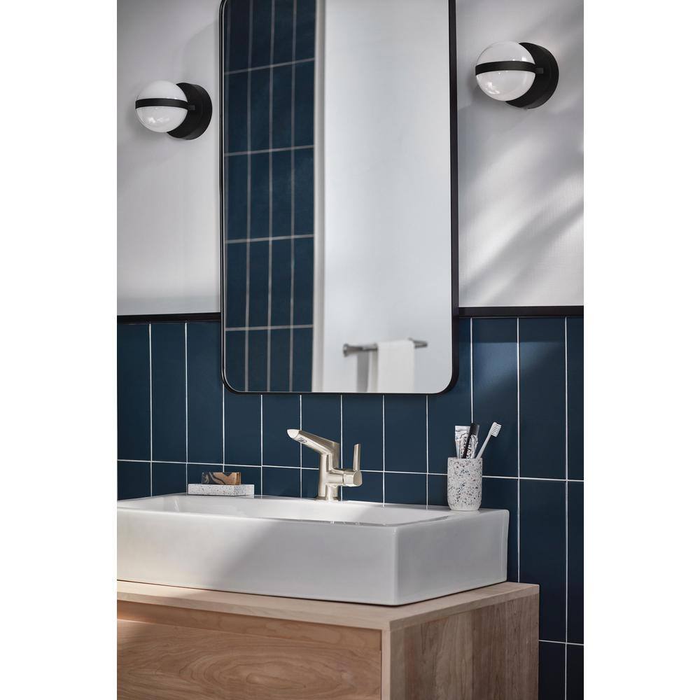 Delta Galeon Contemporary Single Hole Bathroom Faucet, Lumicoat Stainless