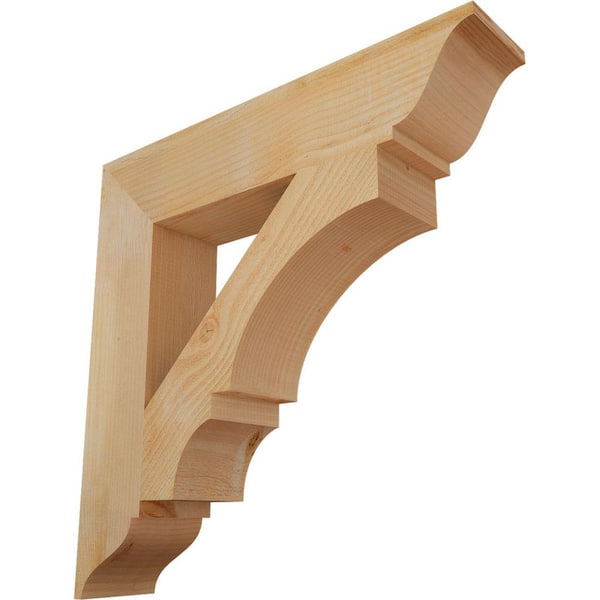 Ekena Millwork 6 in. x 30 in. x 30 in. Douglas Fir Balboa Traditional Rough Sawn Bracket