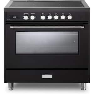 Ultima Collection Series 36 in. Freestanding Single Oven Induction Range with 5 Induction Elements in Matte Black