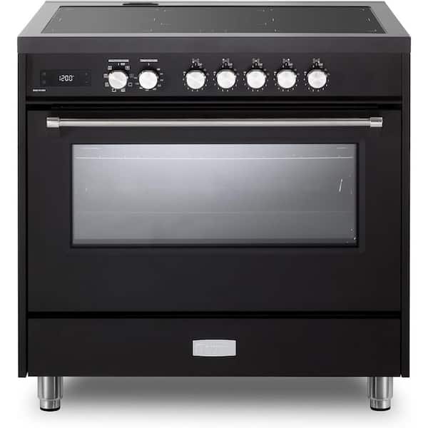 Ultima Collection Series 36  in. Freestanding Single Oven Induction Range with 5 Induction Elements in Matte Black