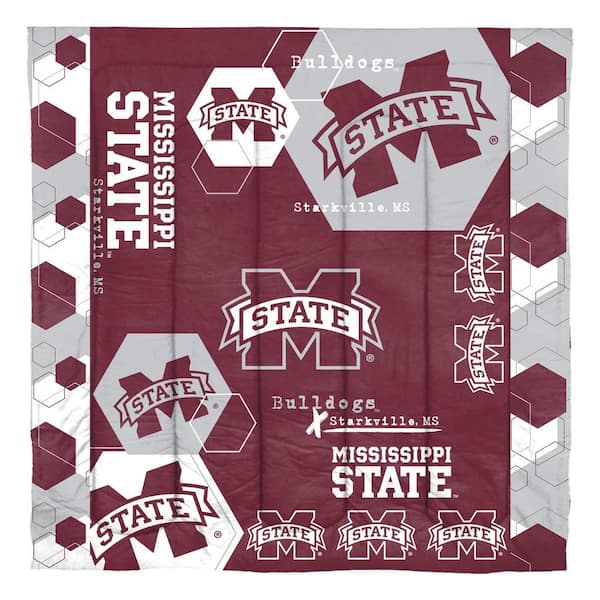 Unbranded Mississippi State Hexagon 3-Piece Full/Queen Size Multi Colored Comforter Set