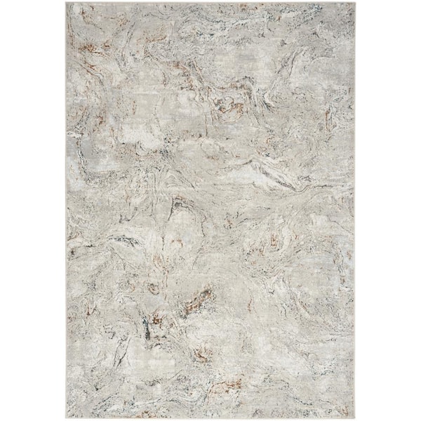 Nourison Glam Grey Multicolor 4 ft. x 6 ft. Abstract Contemporary Area Rug