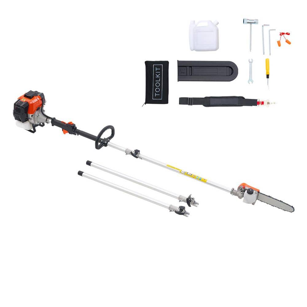 10 in. Bar 43CC Gas-Powered Extension Pole Saw, 2-Stroke Engine, Adjustable Head and Pole Length for Tree Trimming price history on PriceWatchPro