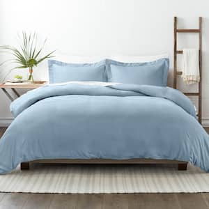 LEVTEX HOME Washed Linen Teal Blue King/Cal King Duvet Cover Only L616DCK -  The Home Depot