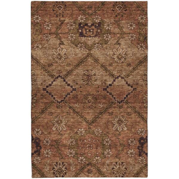 Dream Shag Premium Machine Washable Abstract ADS842 Paprika 5 ft. x 7 ft. 6 in. Area Rug