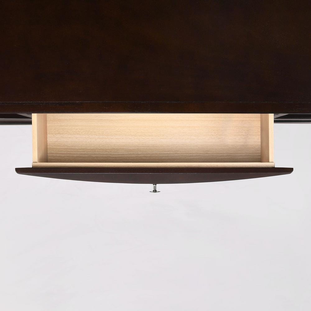 Transitional King Oak Bookcase Bed with Ample Storage in Mahogany