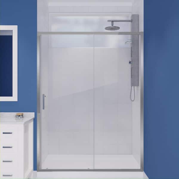 ANZZI Halberd Series 60 in. x 72 in. H Sliding Framed Shower Door in Polished Chrome with Tsunami Guard Tempered Glass