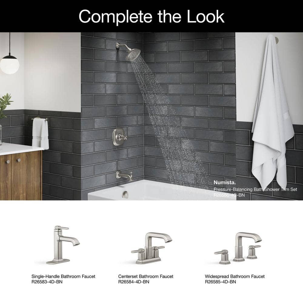 Vibrant Brushed Nickel Square Wall-Mounted Shower Faucet Set