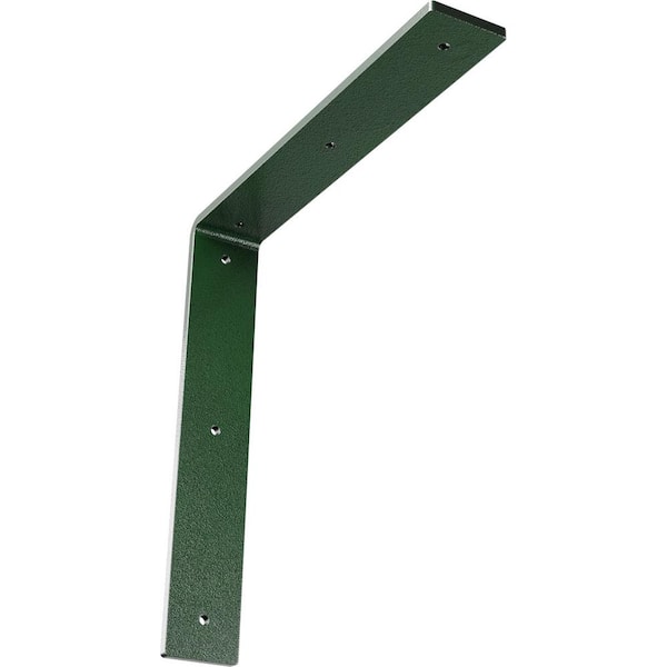 Ekena Millwork 12 in. x 2 in. x 12 in. Steel Hammered Deep Green Hamilton Bracket