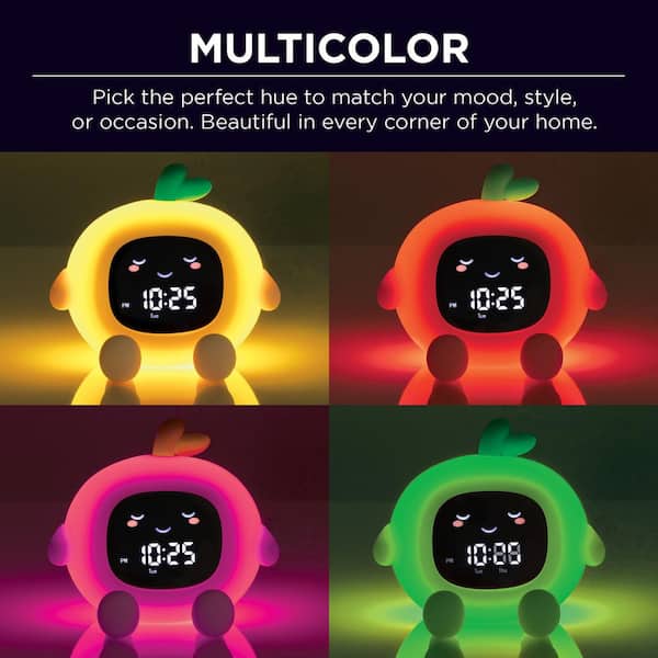 USB Operated Squishy Peach Clock with Sounds Multi-Color