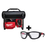 M18 FUEL 18-Volt Lithium-Ion Brushless 2 Gal. Electric Compact Quiet Compressor and Performance Safety Glasses w/ Gasket