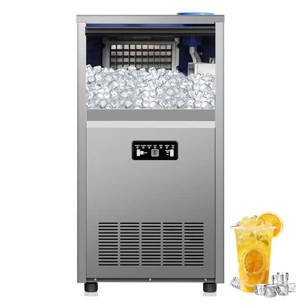 16.34 in. 150 lbs./Day Commercial Freestanding/Built-In Full Size Cubes Ice Maker in Stainless Steel with 2-Water Inlet