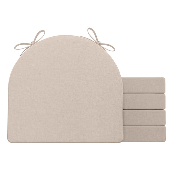 AAAAAcessories 17 in. x 16 in. Indoor Strappy Non-slip Chair Seat Cushion for Multi-scenario Setups in Beige (4-Pack)