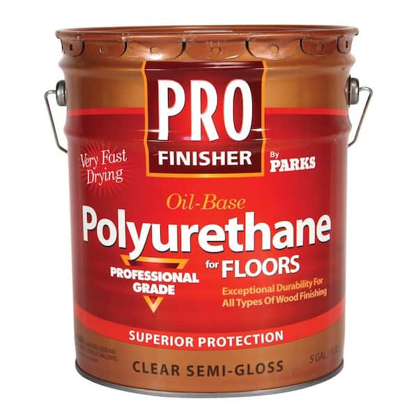 Rust-Oleum Parks Pro Finisher 5 gal. Clear Semi-Gloss 350 VOC Oil-Based Interior Polyurethane for Floors