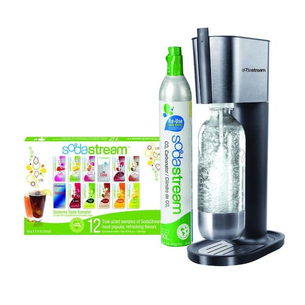 SodaStream Pure Home Soda Maker Starter Kit in Black and Stainless-DISCONTINUED