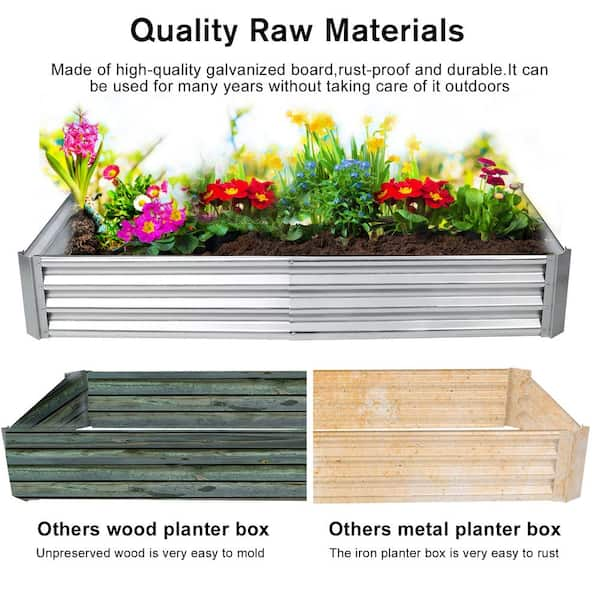 UHBGT Plant Grow Bags, 3 x 6 Ft Fabric Raised Garden Beds 8 Grids Divided  Raised Vegetable Bed Raised Bed Planters Heavy Duty Rectangle Garden  Planter