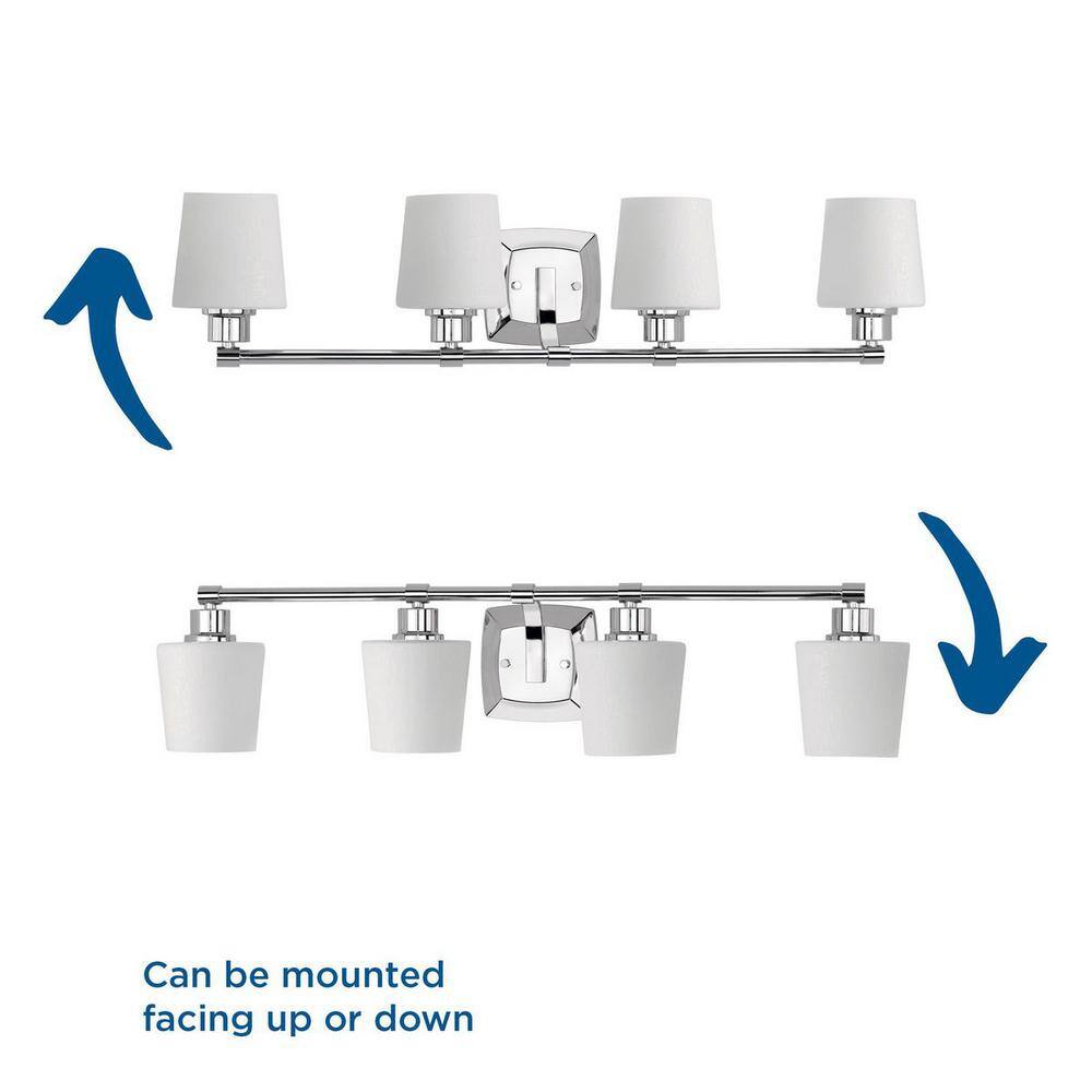 34" Chrome Dimmable 4-Light Vanity Fixture