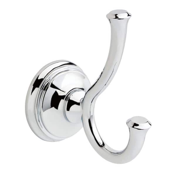 Cassidy Double Towel Hook Bath Hardware Accessory in Polished Chrome