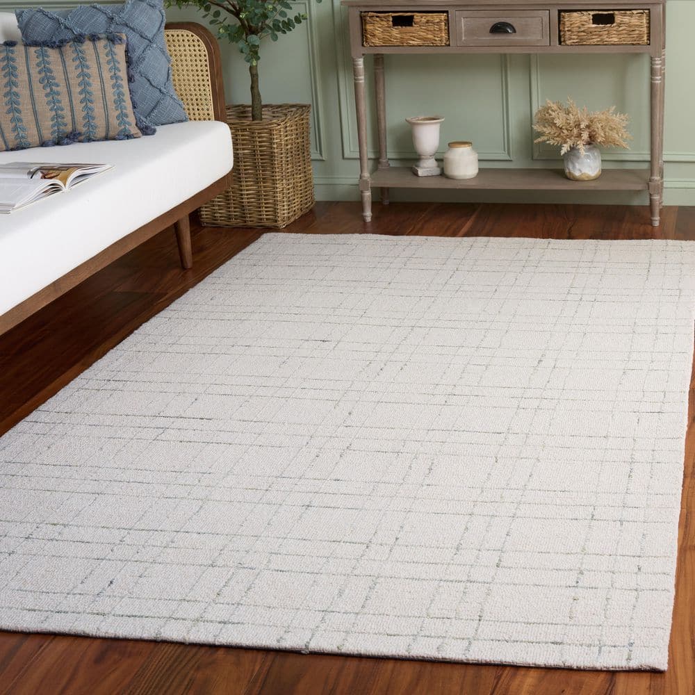 Genre 6 ft. x 9 ft. Ivory/Light Sage Scandinavian Crosshatch Area Rug price history on PriceWatchPro