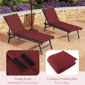 23 x 26.5 CushionGuard 1-Piece Outdoor Chaise Lounge Cushion Red