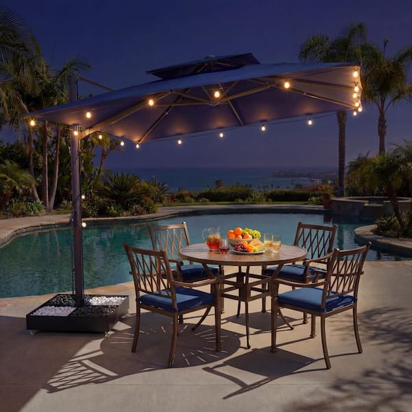Mondawe 10 ft. x 10 ft. Double Top Cantilever Patio Umbrella in