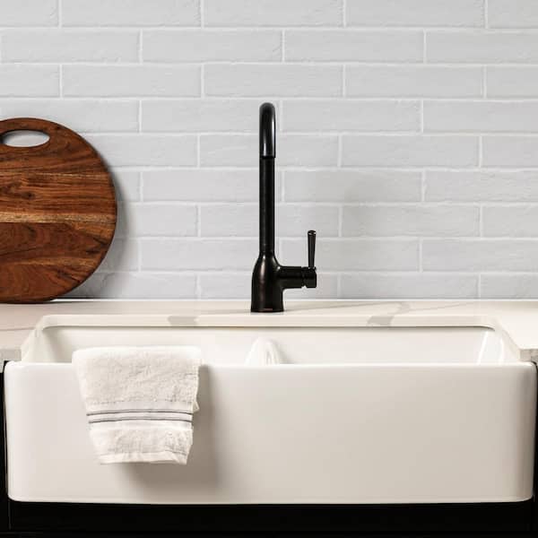 Stirling White Brick Matte White Porcelain Brick Look Tile Rectangle 2 in. x 10 in., Floor and Wall (5.15 sq. ft./Case)