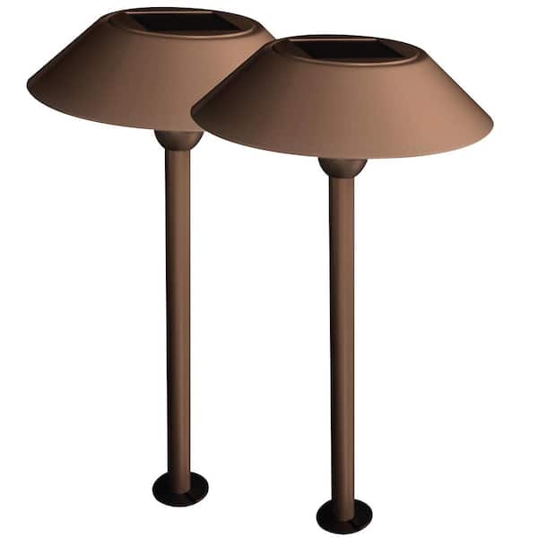 Feit Electric OneSync Landscape 40 Lumens Bronze Solar Integrated LED Outdoor Path Light w/ Dusk-To-Dawn Multi-CCT+RGB Wireless 2-Pack