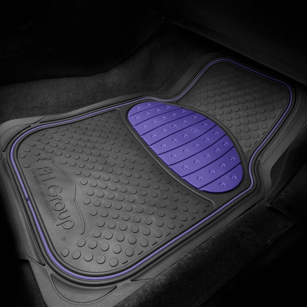 FH Group Blue Heavy Duty Liners Trimmable Touchdown Floor Mats - Universal Fit for Cars, SUVs, Vans and Trucks - Full Set