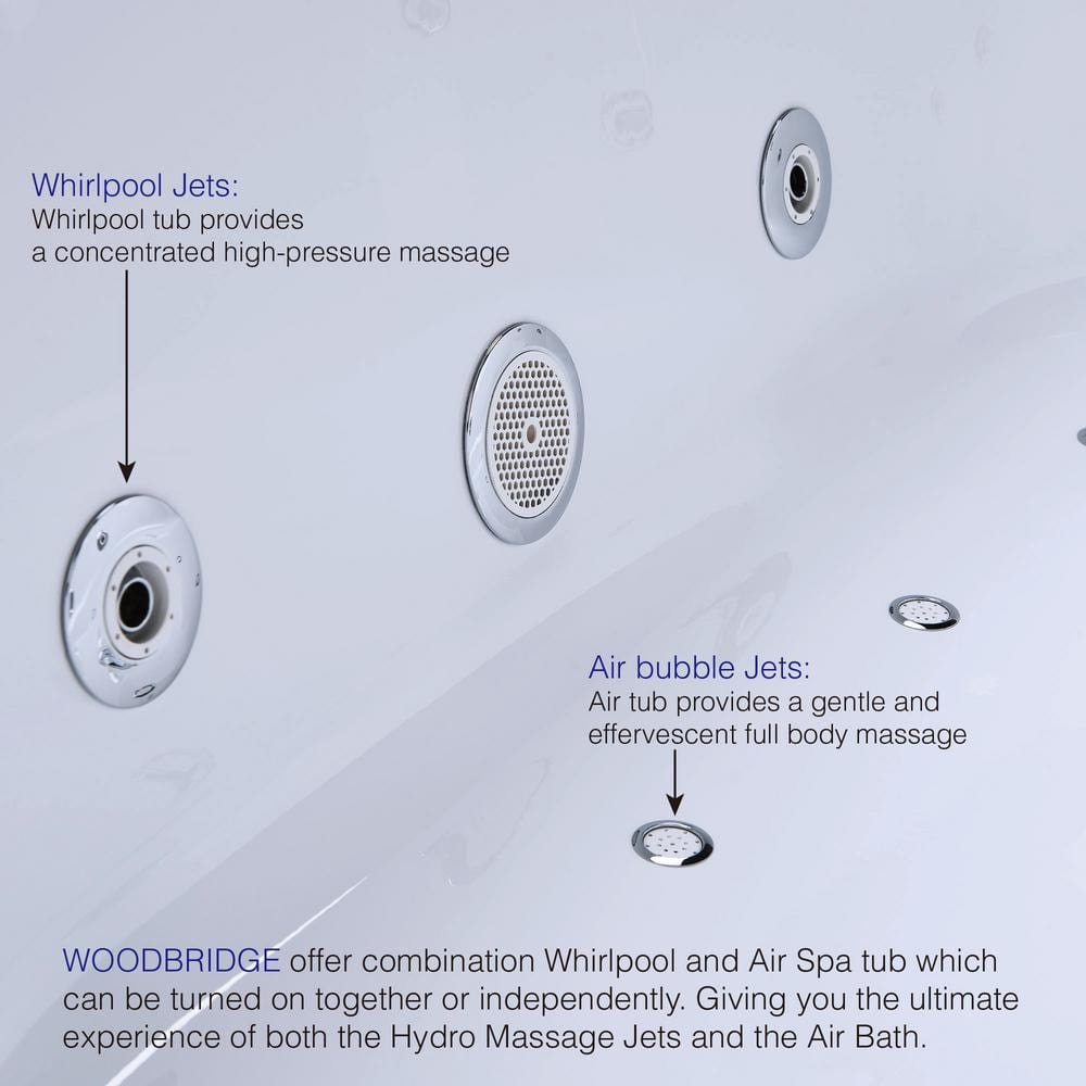 71'' White Acrylic Freestanding Double Slipper Bathtub with Jets