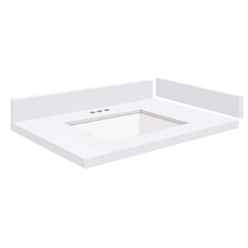 Silestone 25 in. W x 22.25 in. D Quartz White Rectangular Single Sink Vanity Top in Miami White price history on PriceWatchPro