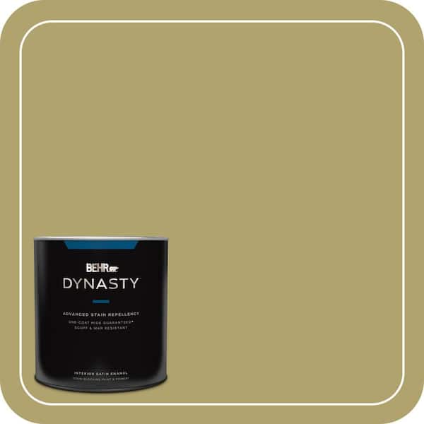 BEHR DYNASTY 1 qt. Home Decorators Collection #HDC-WR15-10 Green Bean Casserole Satin Enamel Interior Stain-Blocking Paint & Primer