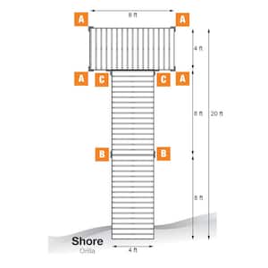 20 ft. T-Style Aluminum Dock Frames and Hardware for Aluminum Dock Systems
