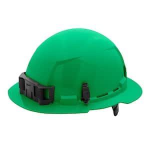 BOLT Green Type 1 Class E Full Brim Non-Vented Hard Hat with 6-Point Ratcheting Suspension (10-Pack)