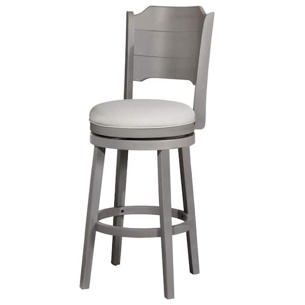 Clarion Distressed Gray Swivel Bar Stool