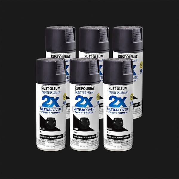 12 oz. Flat Black General Purpose Spray Paint (6-Pack)