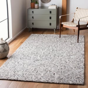 Abstract Gray/Beige 4 ft. x 6 ft. Geometric Area Rug